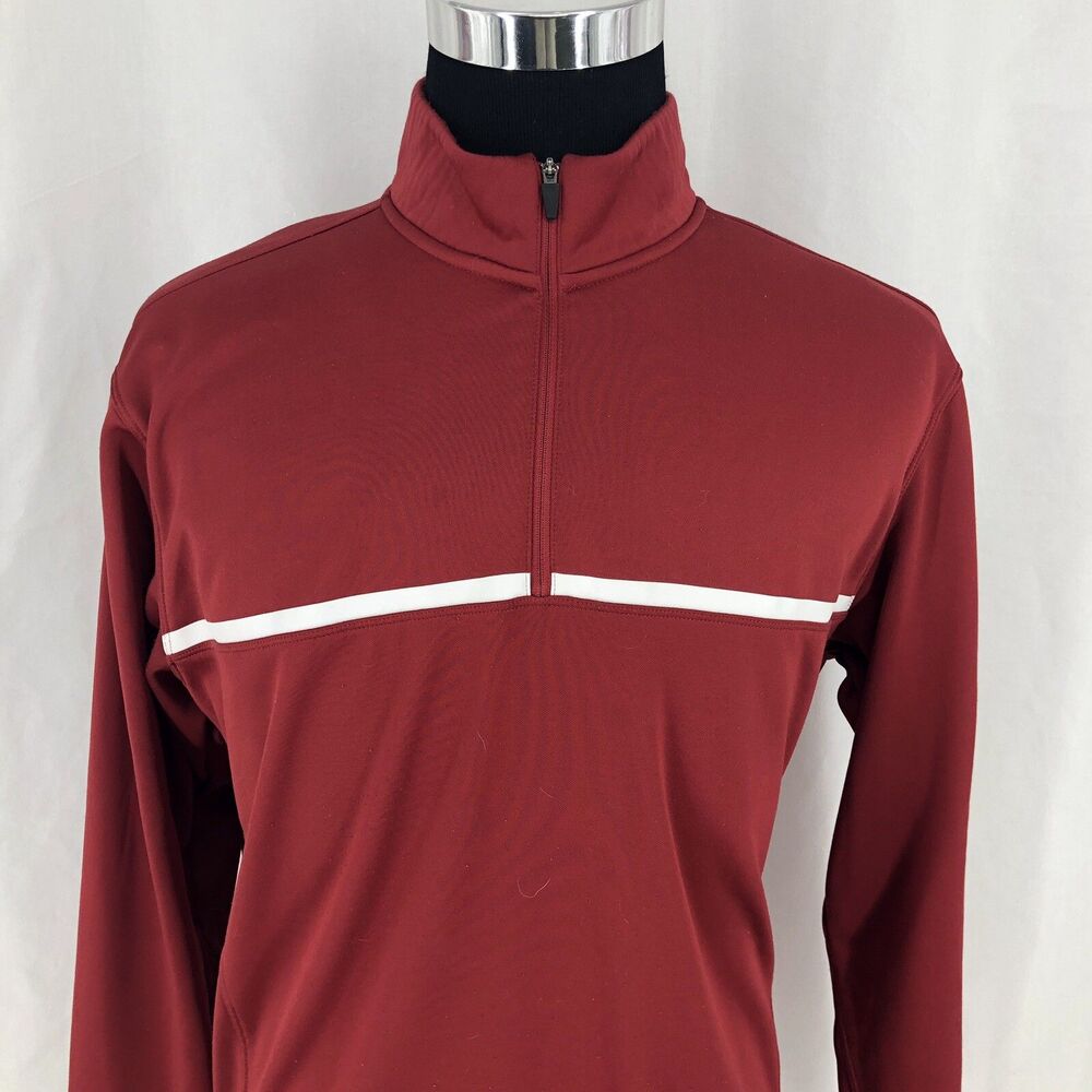 Nike Golf Tour Performance 1/4 Zip Pullover Red Fleece Shirt 482196-651 Large